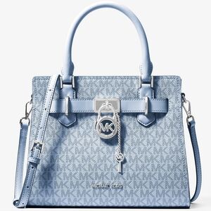 Michael Kors Hamilton Small Signature Logo Satchel Handbag NWT